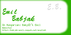 emil babjak business card